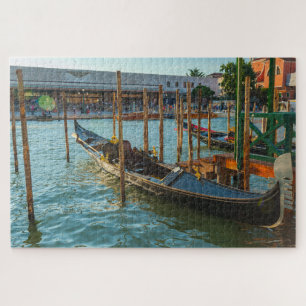 A gondola boats on Canal Grande, Venice, Italy Jigsaw Puzzle