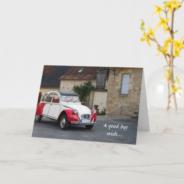 A Good Bye Wish Folded Greeting Card (Yellow Flower)