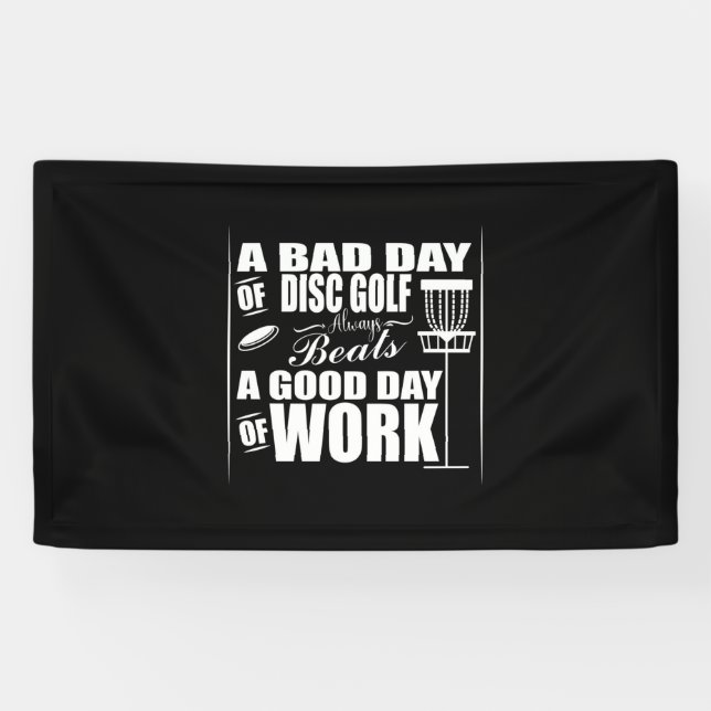 A Good Day Start With Disc Golf Banner (Horizontal)