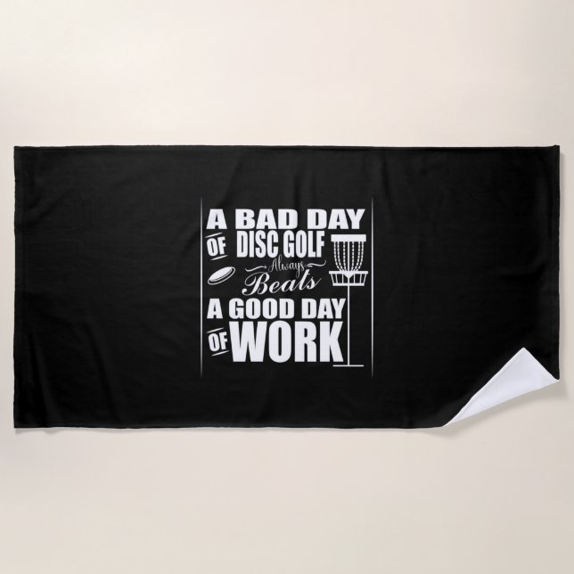 A Good Day Start With Disc Golf Beach Towel (Front)