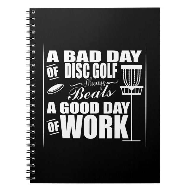 A Good Day Start With Disc Golf Notebook (Front)
