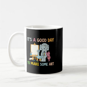 A Good Day To Make Some Art - Cute Animals Making Coffee Mug