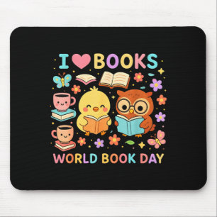 A good day to read a book men women girl world mouse pad