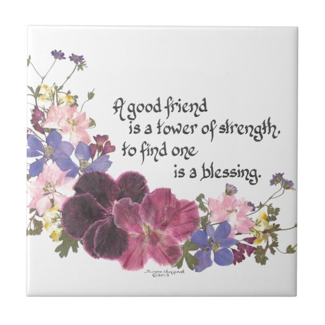 A good friend is a blessing tile (Front)