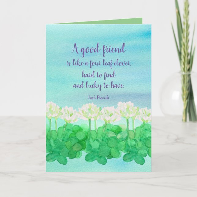 A Good Friend Poem Irish Proverb Thank You Card (Front)
