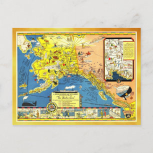 A good-natured map of Alaska Postcard