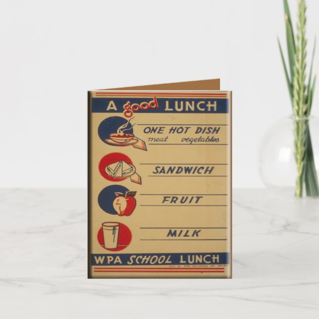 A Good School Lunch Card (Front)