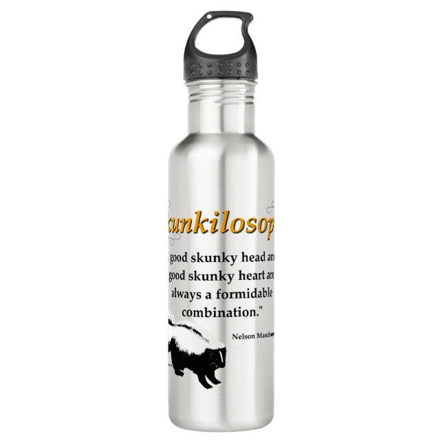 A good skunky head and a good skunky heart 710 ml water bottle (Front)