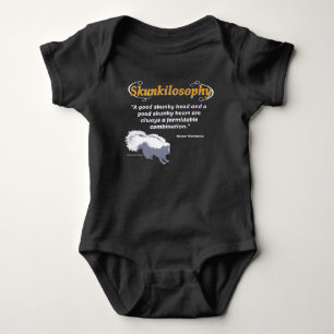A good skunky head and a good skunky heart baby bodysuit
