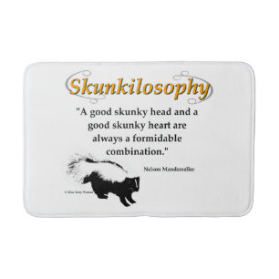 A good skunky head and a good skunky heart bath mat