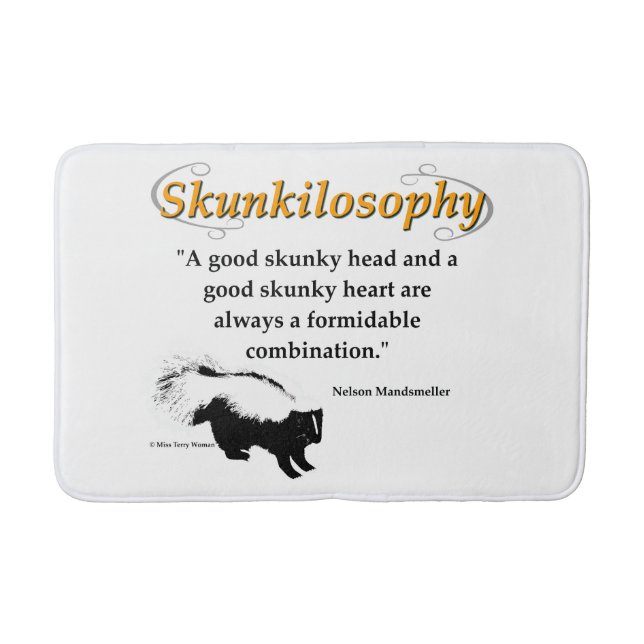 A good skunky head and a good skunky heart bath mat (Front)