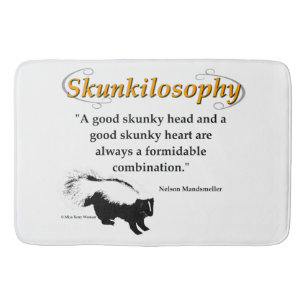 A good skunky head and a good skunky heart bath mat