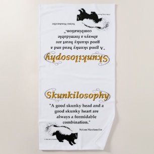 A good skunky head and a good skunky heart beach towel