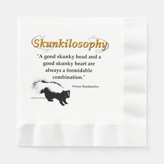 A good skunky head and a good skunky heart napkin (Front)