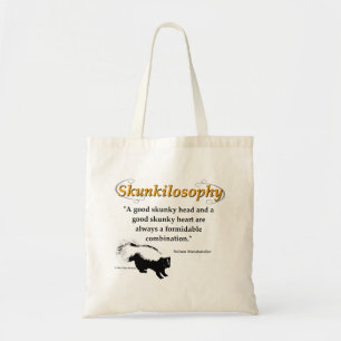A good skunky head and a good skunky heart tote bag