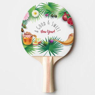 A Good & Sweet New Year! Holiday Rosh Hashanah Ping Pong Paddle