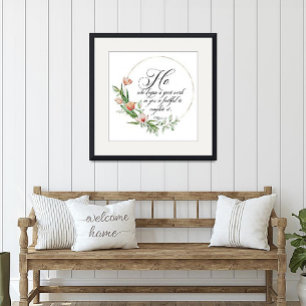 A good work, Pink tulips frame Poster