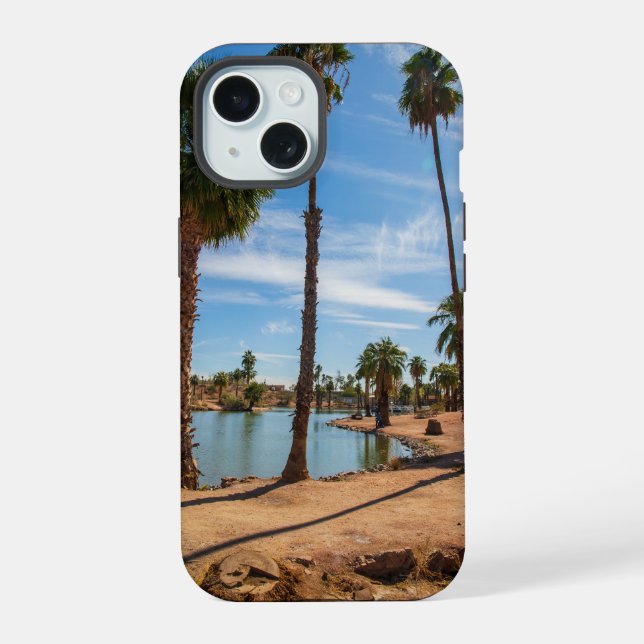 a gorgeous landscape at Papago Park iPhone 15 Case (Back)