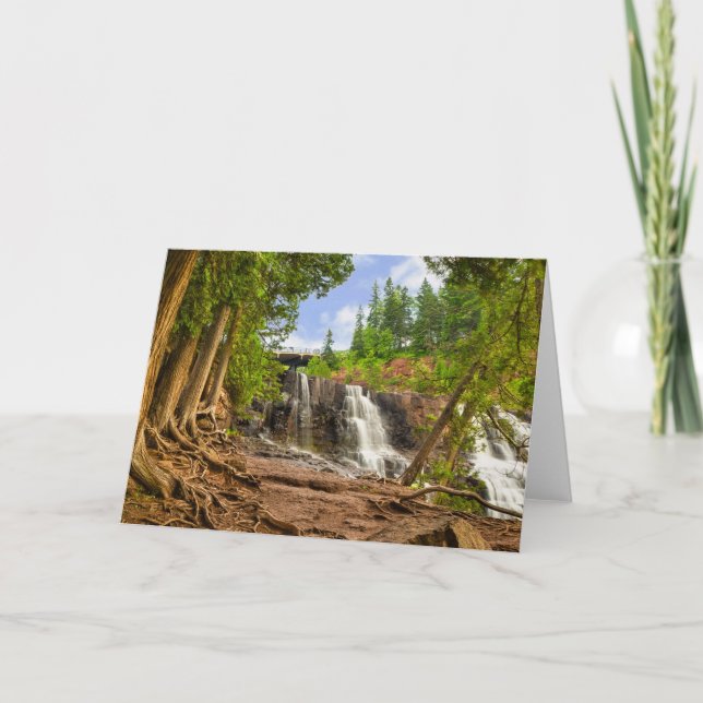 A gorgeous waterfall photo greeting card. card (Front)