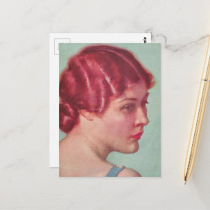 A Gorgeous Woman in 1930 With Red Hair Postcard