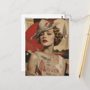 A Gorgeous Woman in a Flour Dress Postcard