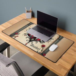 A gothic romance. An ornate, gothic-style  Desk Mat