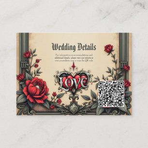 A gothic romance. An ornate, gothic-style Enclosure Card
