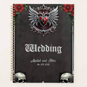 A Gothic symbiosis, elegant haert and skulls.  Planner