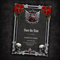 A Gothic symbiosis, elegant haert and skulls