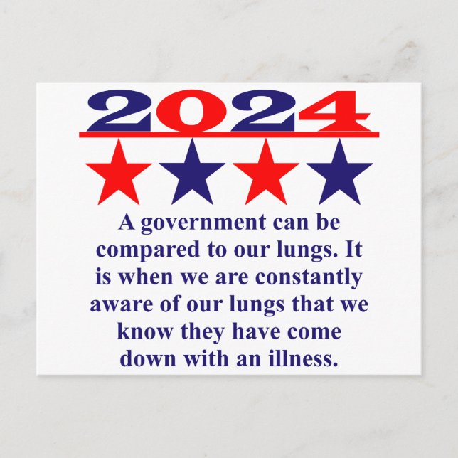 A Government Can Be Compared - Political Quote  Postcard (Front)