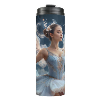 A Graceful Ballerina With Flower-like Wings Dancin Thermal Tumbler