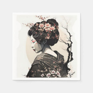 A graceful Japanese Geisha Napkin