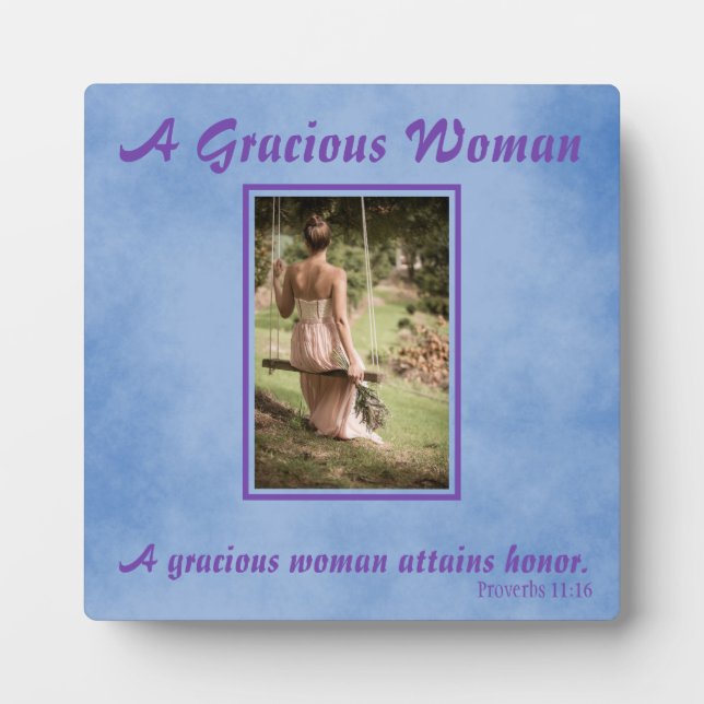 A Gracious Woman Blue Parchment Plaque (Front)