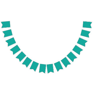 A gradient background blending blue into green. bunting
