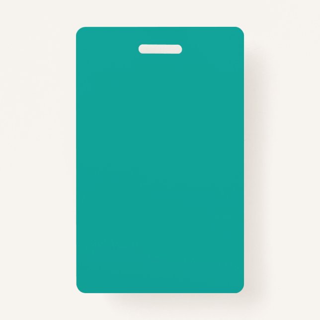 A gradient background blending blue into green. ID badge (Front)