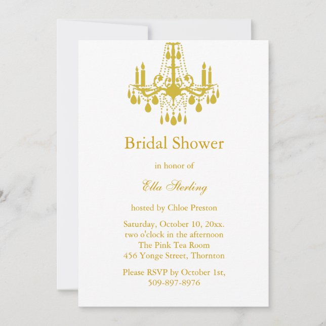 A Grand Ballroom Bridal Shower Invitation (Front)