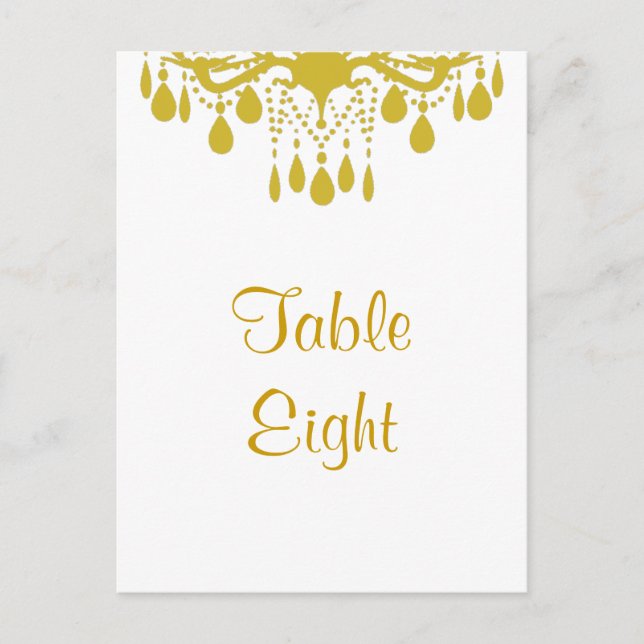 A Grand Ballroom Table Number (yellow) Postcard (Front)