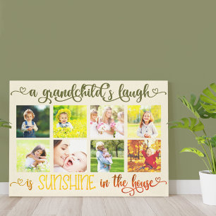 A Grandchilds Laugh Quote - Custom Photo Canvas Print