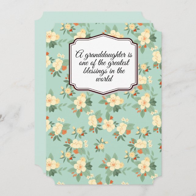 A granddaughter is one of the greatest blessings holiday card (Front/Back)