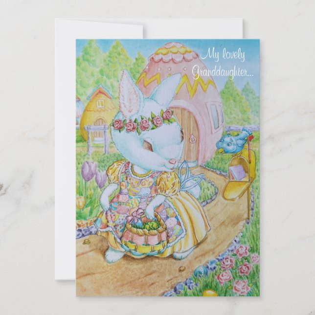 A GRANDDAUGHTER'S PERSONALIZED EASTER CARD  (Front)