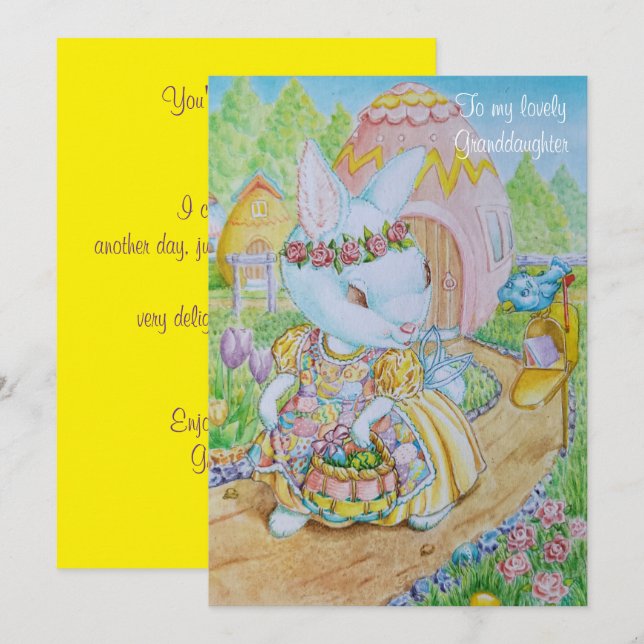 A GRANDDAUGHTER'S PERSONALIZED EASTER CARD  (Front/Back)