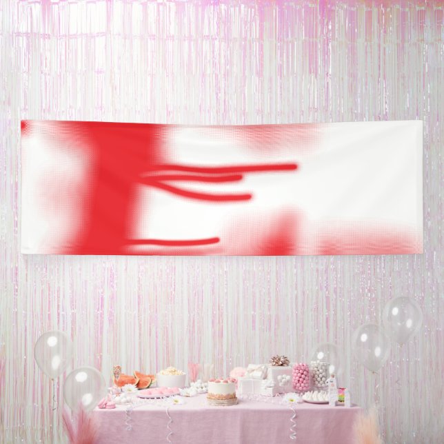 A graphic design featuring bold red and orange sha banner (Party)