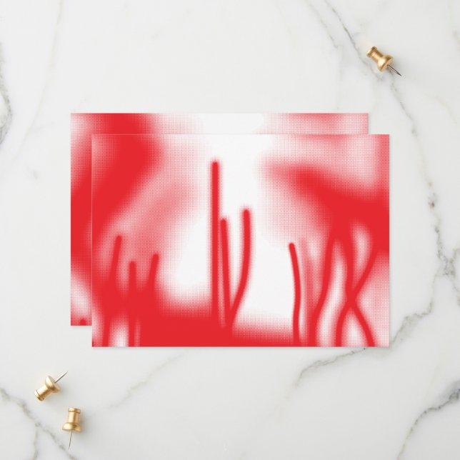 A graphic design featuring bold red and orange sha save the date (Front/Back In Situ)