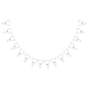 A graphic motif featuring interlocking red and ora bunting 