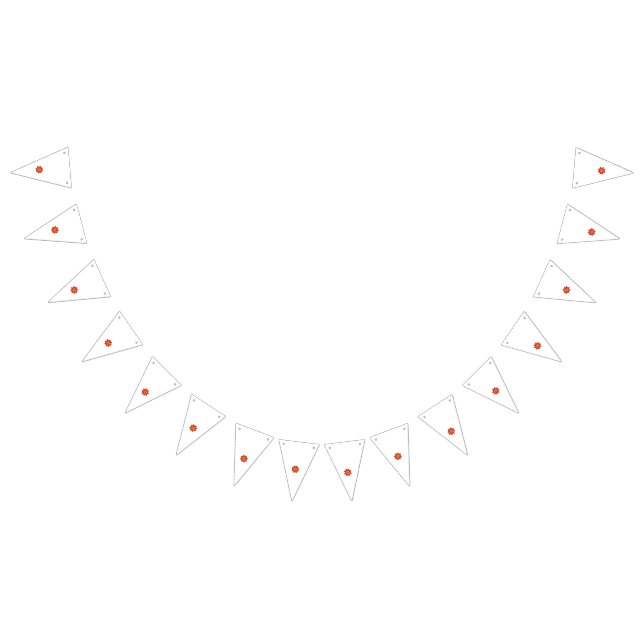 A graphic motif featuring interlocking red and ora bunting  (All)