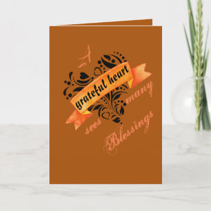 A Grateful Heart Sees Many Blessings Holiday Card