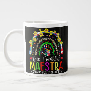 A Grateful Maestra Teacher Hispanic Heritage Month Large Coffee Mug