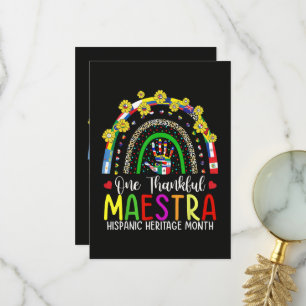 A Grateful Maestra Teacher Hispanic Heritage Month Thank You Card