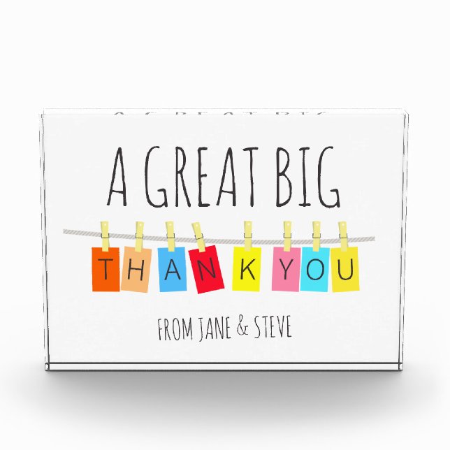 A Great Big Thank You, Cute Bright Bunting – Photo Block (Front)