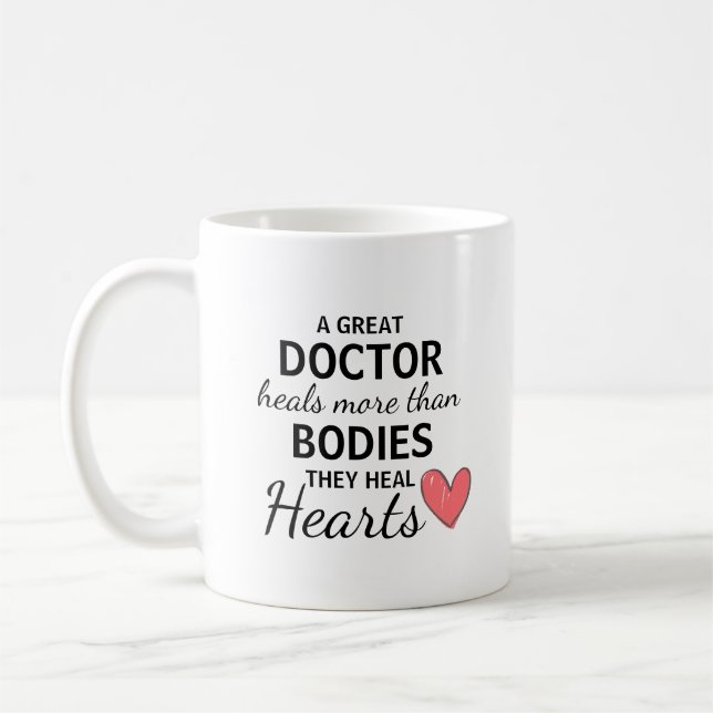 A Great Doctor Heals Hearts Personalised Coffee Mug (Left)